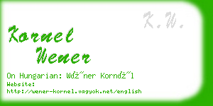 kornel wener business card